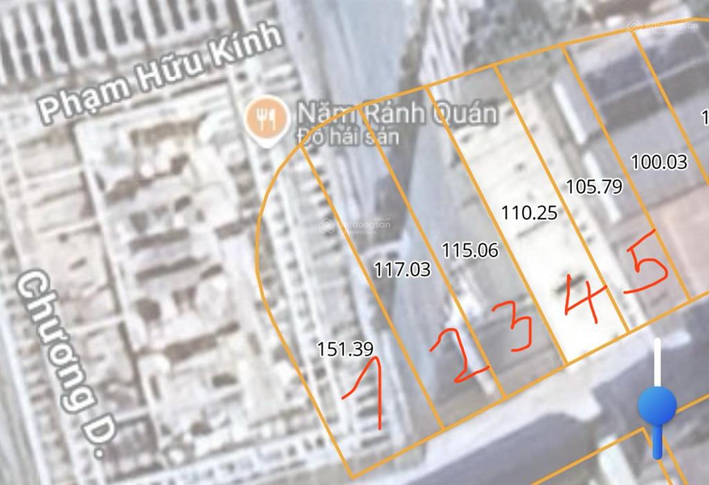 Lô góc 3 mặt tiền chương dươngphạm hữu kính dt 599m2.
