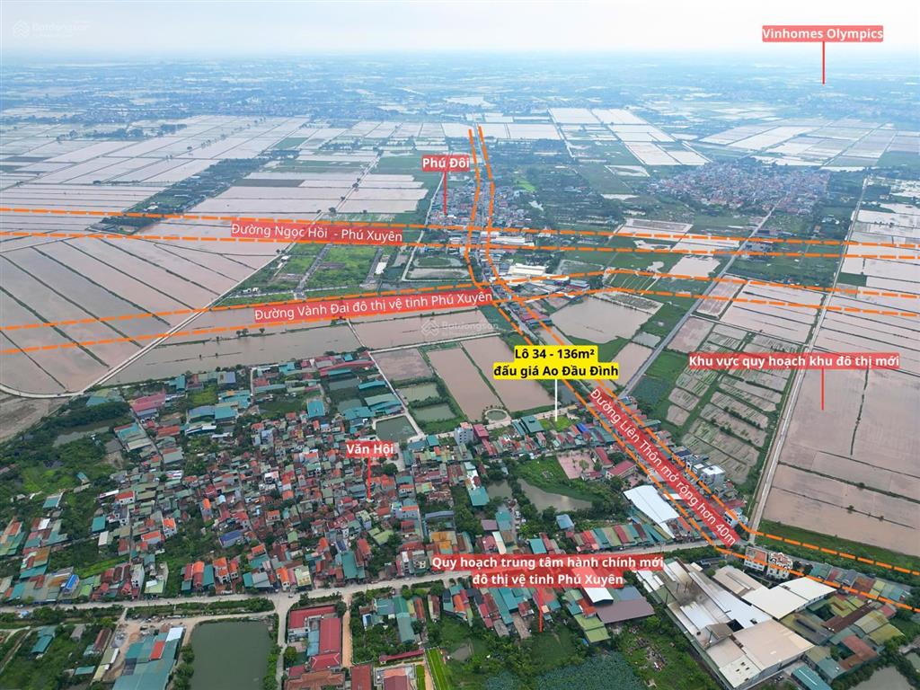 Đất đấu giá đẹp nhất phượng dực  phú xuyên  136m2 mặt thoáng vĩnh viễn, đường rộng