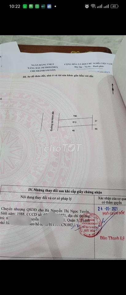 Chủ Đất bán gấp đất Đức Hoà long an 108m2