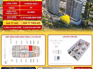 Căn hộ 1br + view trực diện sông hàn và pháo hoa quốc tế diff đà nẵng