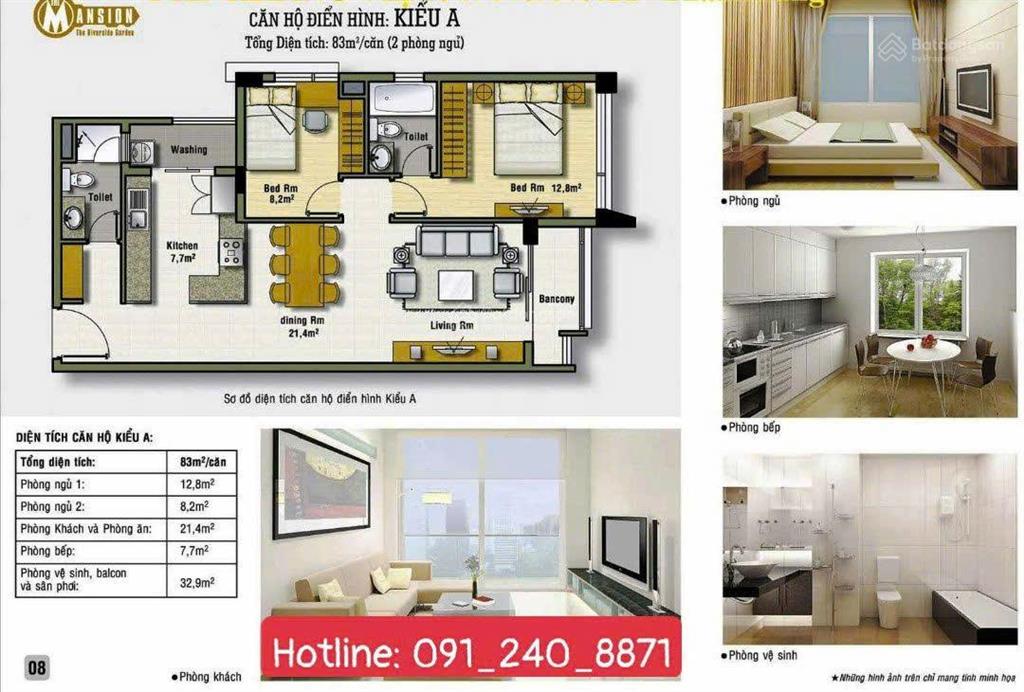 Bán căn hộ the mansion  kdc 13e nguyễn văn linh  83m²  giá chỉ 2,18 tỷ