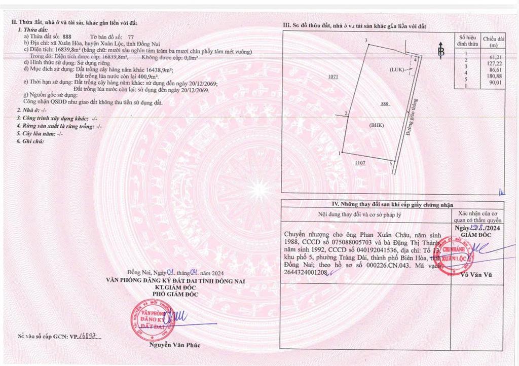 Chủ gộp cần bán , 6 ha đất trồng tràm tại xã xuân hoà. giá rẻ