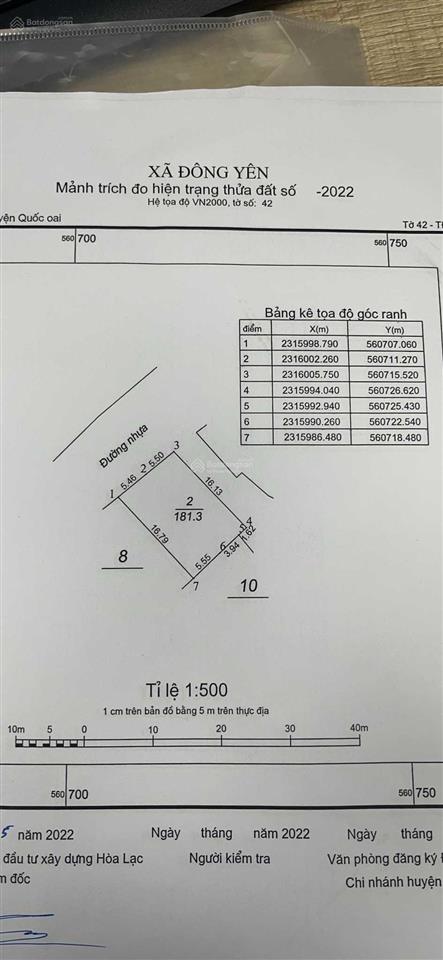 Chính chủ bán 181m2 ô góc full thổ cư mặt đường yên thái, xã đông yên, huyện quốc oai, hà nội