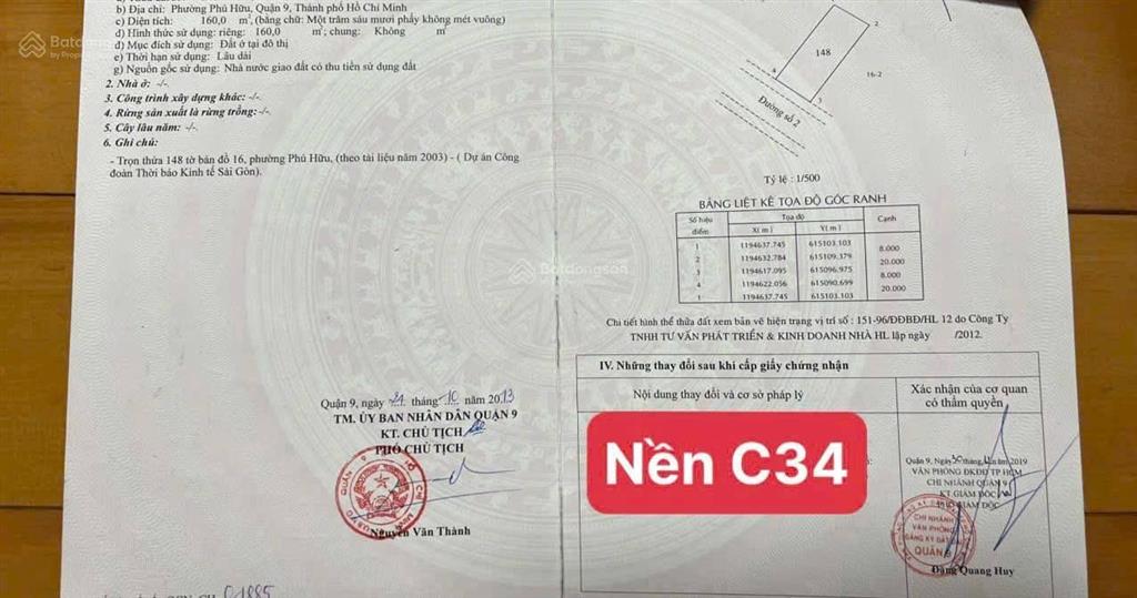 Bán đất thổ cư dự bán thời báo kinh tế phú hữu q9 giá 10.4 tỷ