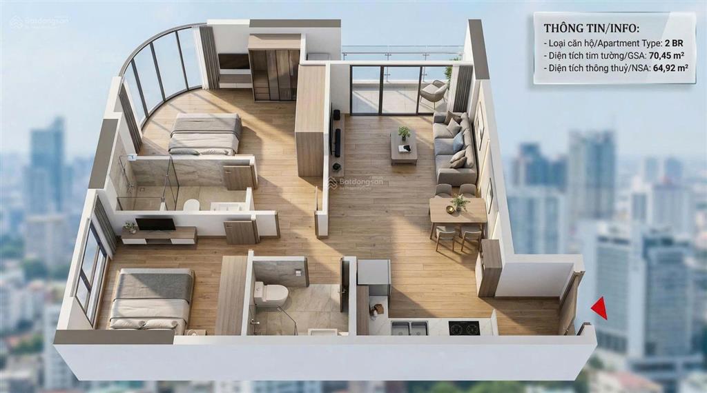 Căn góc 2pn f11x15. tts chỉ còn 3ty146.  em nhung check quỹ độc quyền tòa f1 fours tower