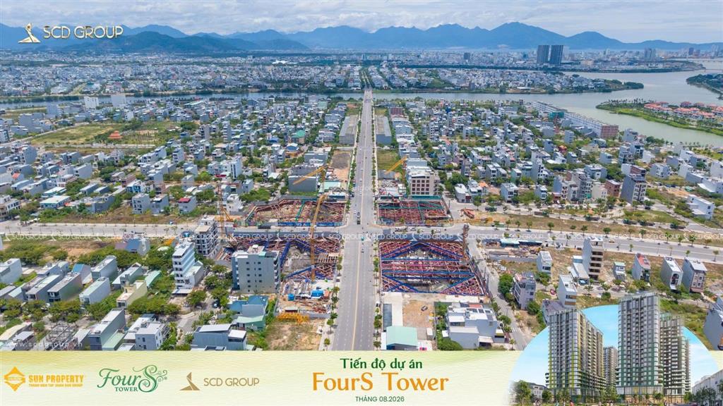 Căn 3pn toà f2 fours tower ck tts 19%. view trực diện biển sơn thuỷ và sông cổ cò