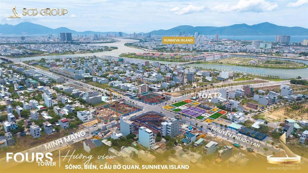 Căn 3pn toà f2 fours tower ck tts 19%. view trực diện biển sơn thuỷ và sông cổ cò