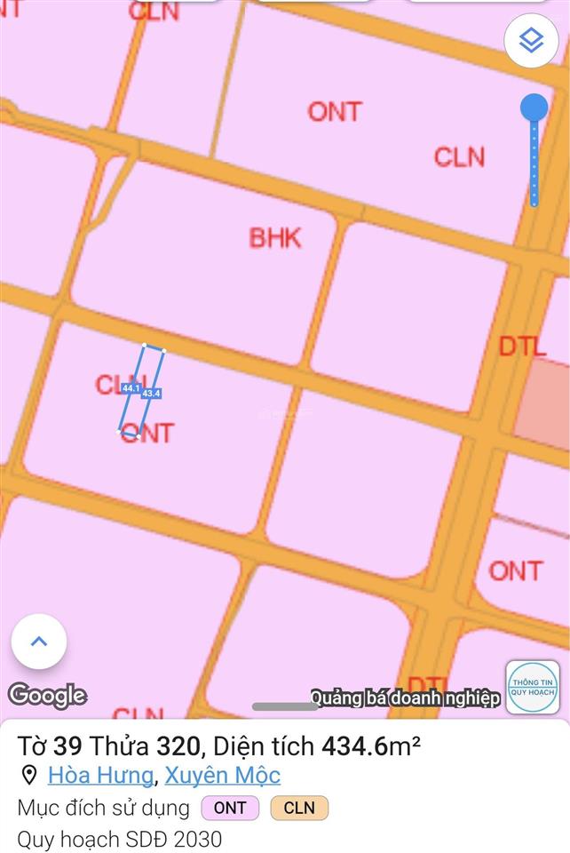 Bán đất giá siêu hời tại đường 328, hòa hội, hồ chí minh, 1,65 tỷ, 434,6 m2