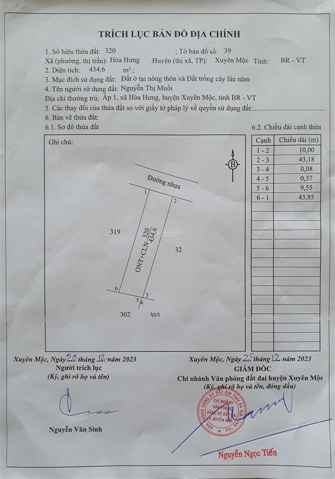 Bán đất giá siêu hời tại đường 328, hòa hội, hồ chí minh, 1,65 tỷ, 434,6 m2