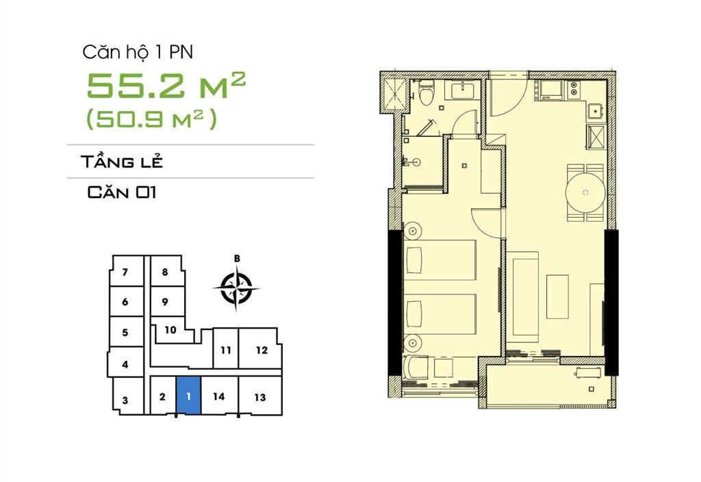Bán căn hộ 01 pn csj tower tp. vũng tàu, dt 56m², view tp & cảng biển   0983 076 ***