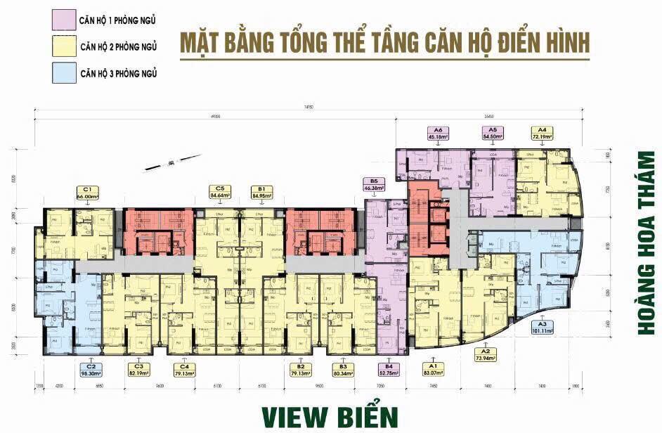Bán căn hộ 1 pn gold sea view chính diện biển tầng cao full nội thất  0909 638 ***