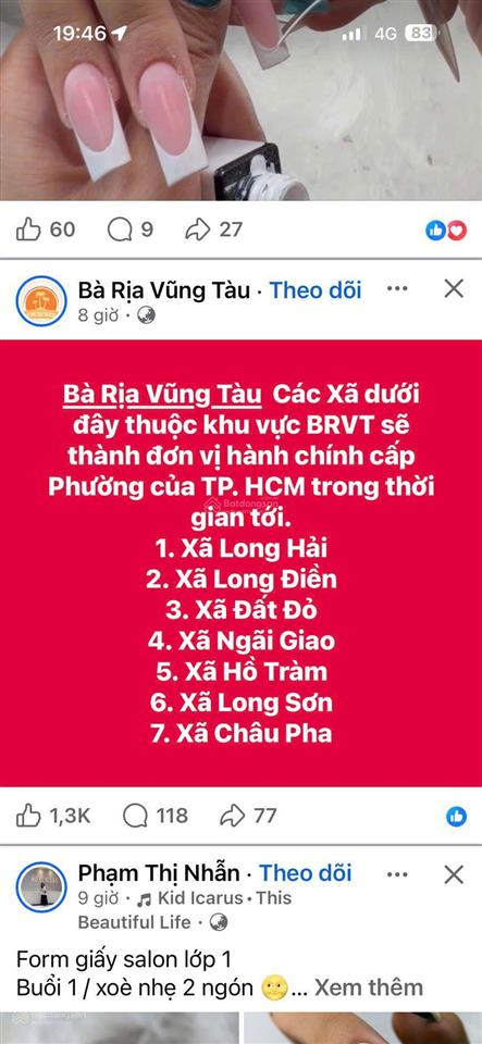 Cần bán lô đất trung tâm thị trấn đất đỏ 5x35 (80tc)