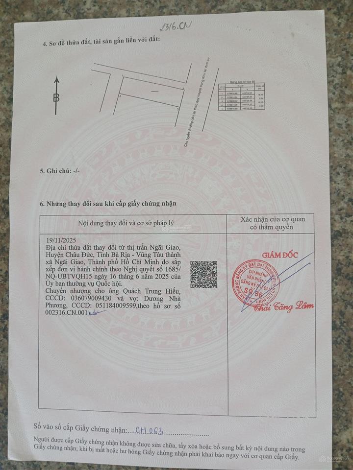 Cần bán lô tái định cư thị trấn ngãi giao