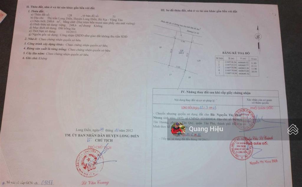 Bán 30m đất mặt tiền đường võ thị sáu  thị trấn long điền  bà rịa vũng tàu