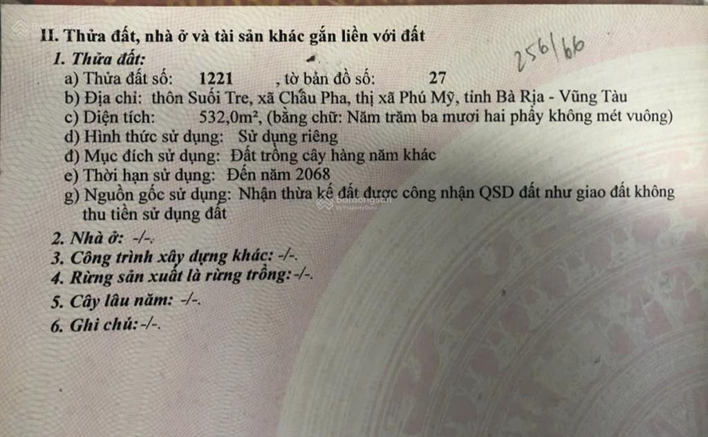 Bán nhà đất nhà vườn 532m2  15mx36m  châu pha  thành phố phú mỹ  brvt  (tp hcm) mới