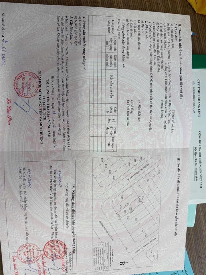 Cần bán lô đất khang linh p.10 đã có sổ