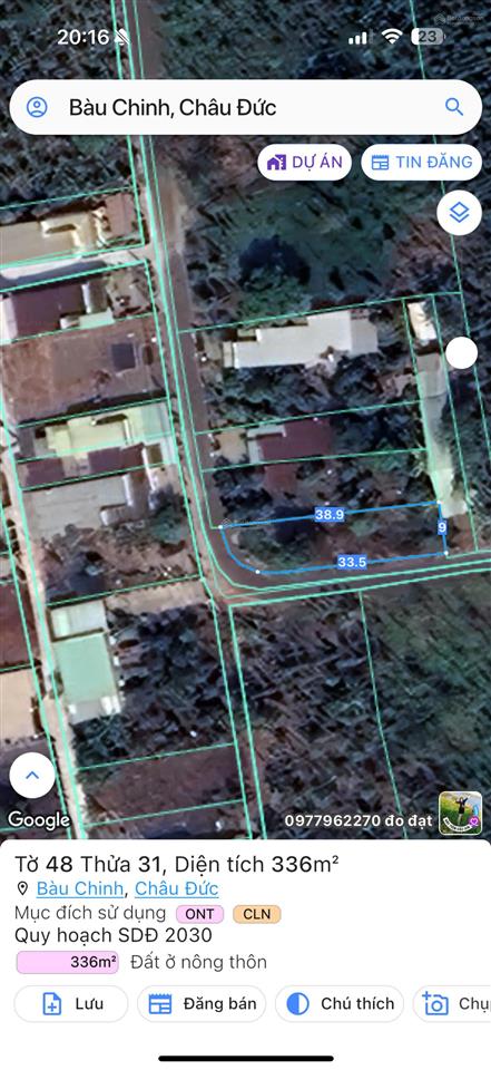 Bán lô góc 2 mặt tiền 9x37,3 ở xã kim long cách tttm kim long 2,5km giá 5,5 triệu/m2 đã có sổ đỏ