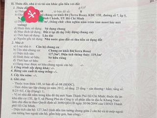 Chính chủ cần bán gấp căn hộ terra rosa khang nam, 3pn, sổ hồng giá rẻ.