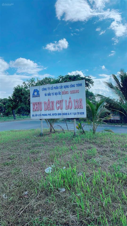 Chính chủ cần bán gấp một nền đất dự án kdc 13a hông quang xã bình hưng tp.hcm giá rẻ