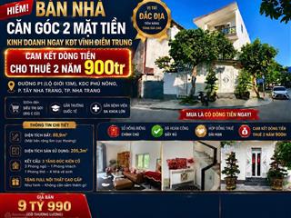 Bán nhà căn góc ngay khu vực đông dân cư, thuộc kđt vĩnh điềm trung
