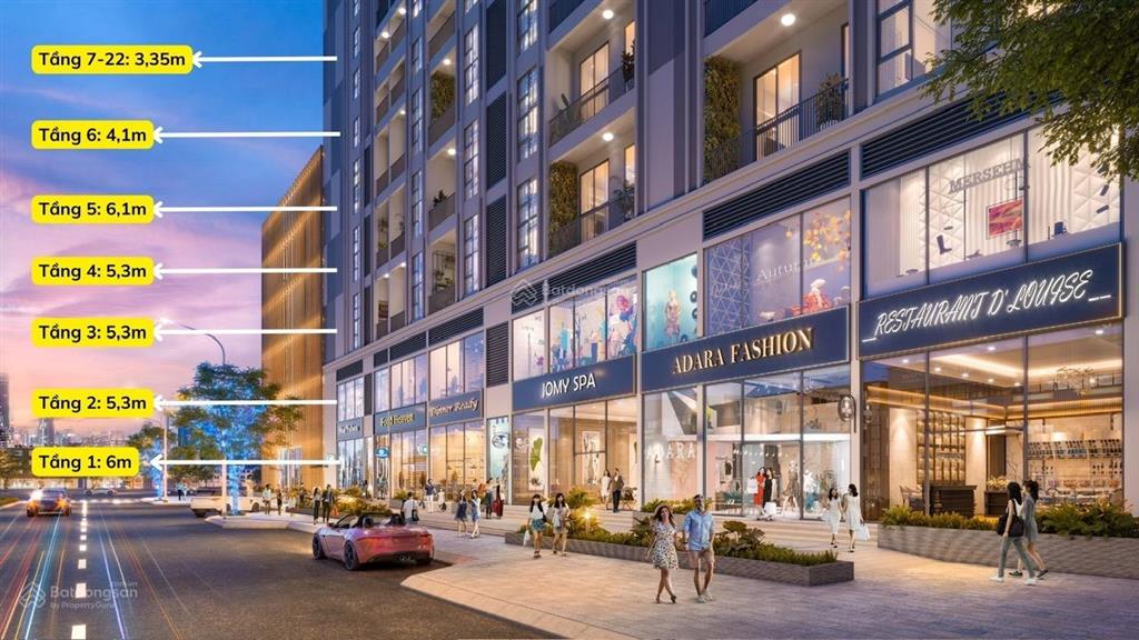 Căn hộ mezza 102m2 | trần cao 5,3m | đông nam | view sân nội khu