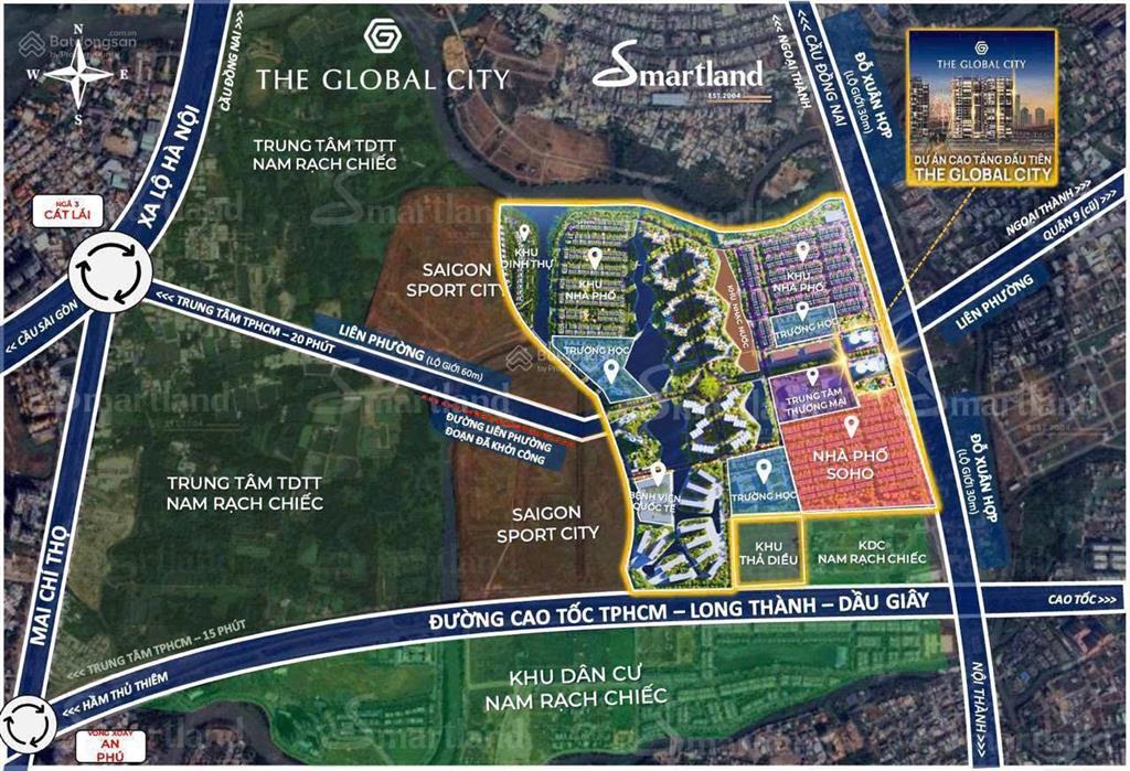 Suất ngoại giao ck 18% biệt thự sola compound 3 mặt sông tại global city.  trực tiếp cđt