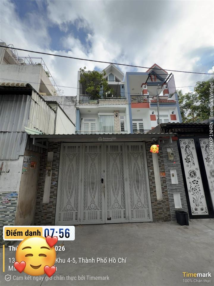 Nhà 3 tầng btct hxh 8m liên khu 4  5, 97m2, 4pn, chỉ 6.5 tỷ (giá tốt hơn khu vực ~18%)