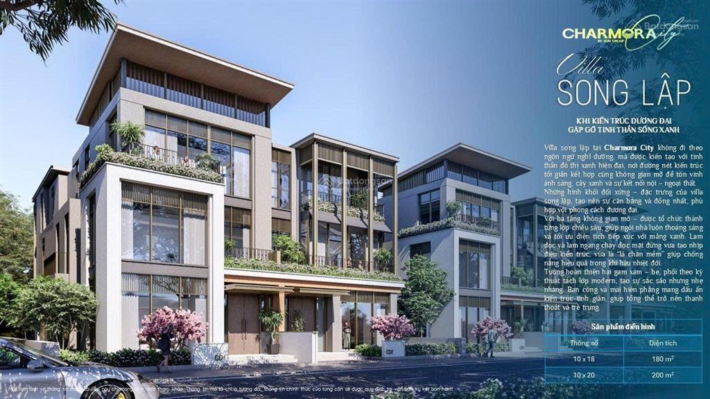 Biệt thự đơn lập 358m2 view sông cạnh công viên  chỉ hơn 36ty tại charmora city nha trang