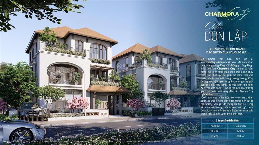 Biệt thự đơn lập 358m2 view sông cạnh công viên  chỉ hơn 36ty tại charmora city nha trang