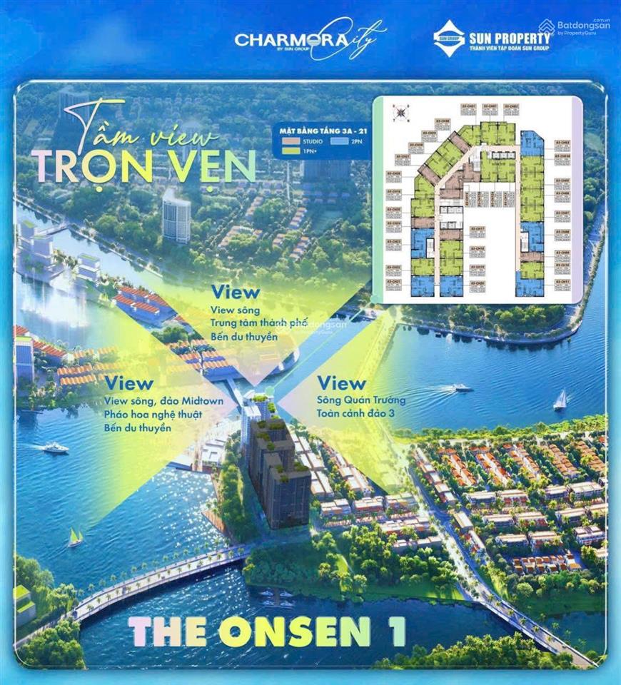 Căn hộ onsen1  charmora city 0627  mặt căn ngắm pháo hoa tại phòng. sở hữu lâu dài