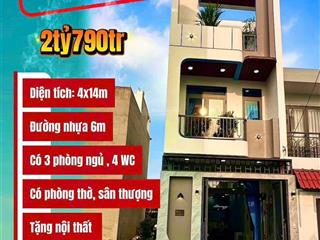 Bán nhà chính chủ, nhà mới 1 trệt, 2 lầu + sân thượng, 3pn tại kdc cát tường phú sinh