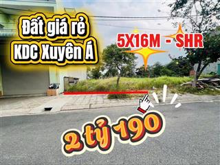 Bán đất kdc xuyên á nền rẻ nhất khu | 5x16m, đường rộng 20m, xây dựng tự do