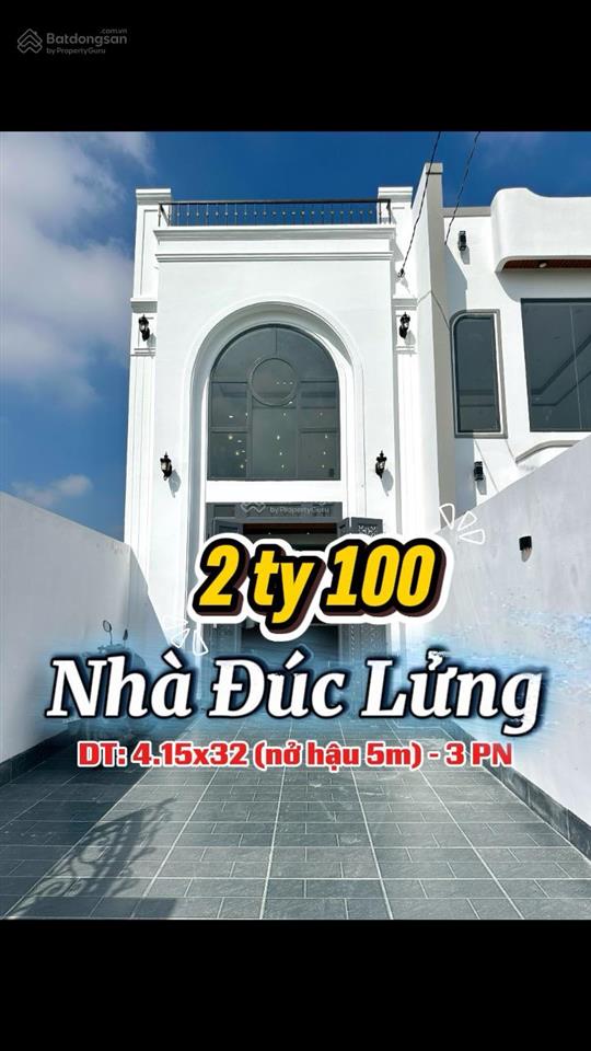 Bán nhà đúc lửng đẹp 3 phòng ngủ, gần ngã 3 mỹ hạnh  dt 148m2  shr nhà hoàn công