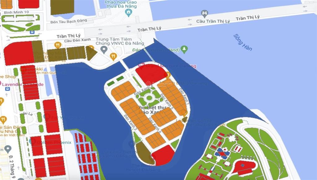 Đất biệt thự khu đảo xanh sông hàn đà nẵng