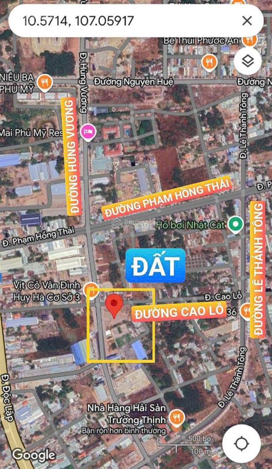 Mặt tiền đẹp! đường hùng vương, 5653m2/có 3000m2 tc tại hùng vương, tân phước, phú mỹ, brvt