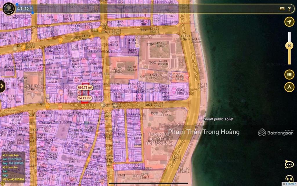 Bán đất mặt tiền bắc sơn vĩnh hải, nha trang  cách biển 1 phút  659,6m2 (rộng 15m)  130trd/m2