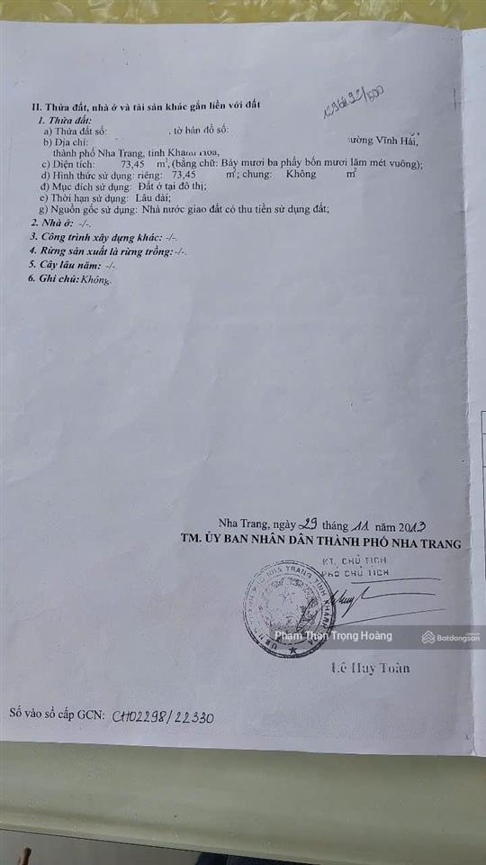 Đầu tư sinh lời! bán nhà 2 tầng mặt tiền nguyễn phong sắc vĩnh hoà 73.45m² giá chỉ 4,6 tỷ