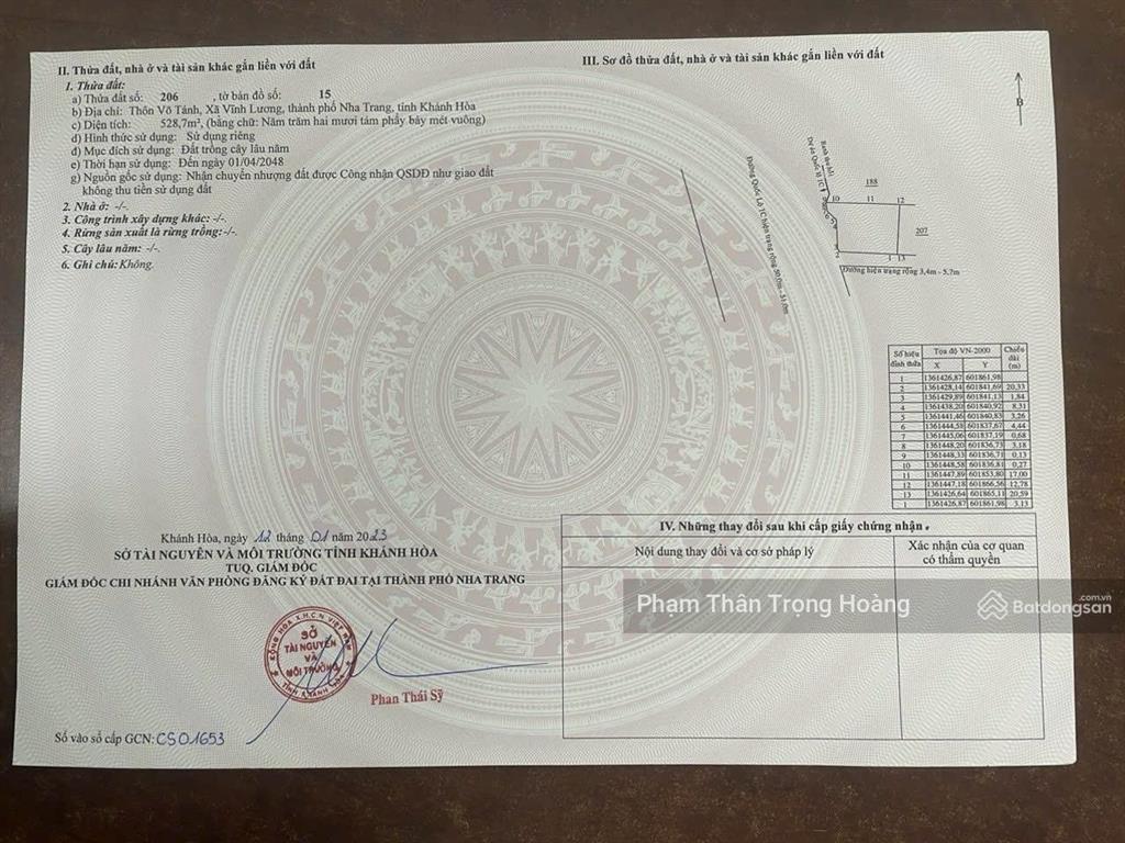Bán lô đất góc vị trí đẹp  phường bắc nha trang, phù hợp cho thuê, đầu tư dài hạn  giá 23trđ/m2