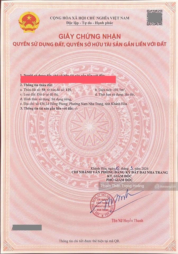 Đất vàng kinh doanh trung tâm nha trang  chỉ 10,15 tỷ có ngay mặt tiền đường rộng 22,5m!
