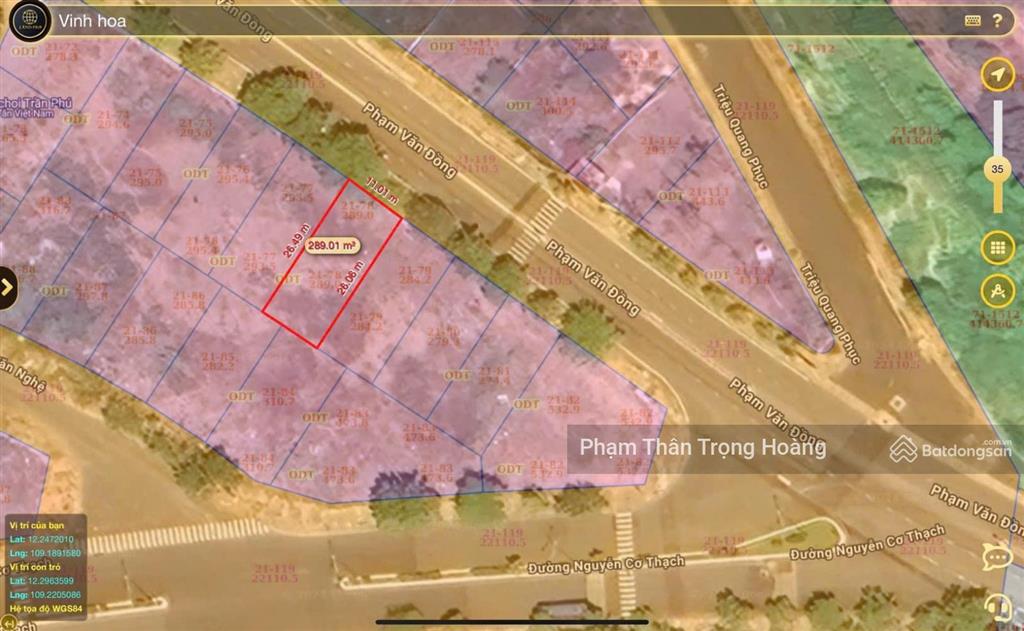 Siêu phẩm! đất biệt thự phạm văn đồng, kđt vĩnh hoà, 289m2 (rộng 11m)  giá đầu tư 68trd/m2