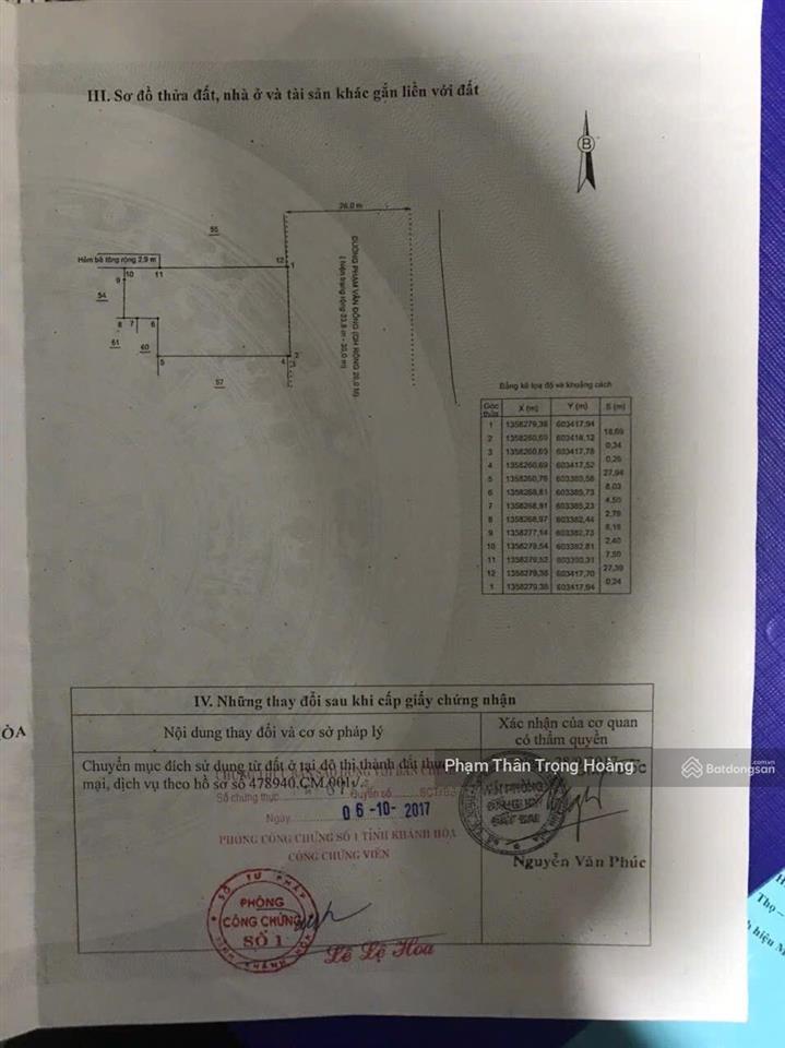 Bán đất mặt tiền đường phạm văn đồng, phường vĩnh hải, nha trang, 605,9m2 gpxd 32 tầng 200 tỷ