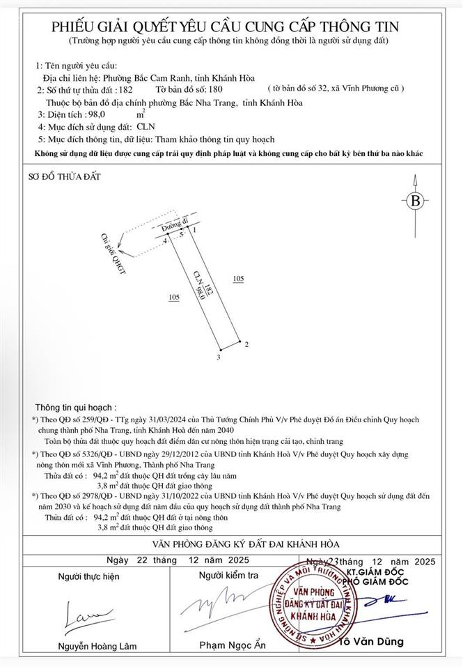 Chỉ 13 tỷ  sở hữu ngay lô đất bên cạnh trường lái xe quân đội, phường bắc nha trang 94,2m2