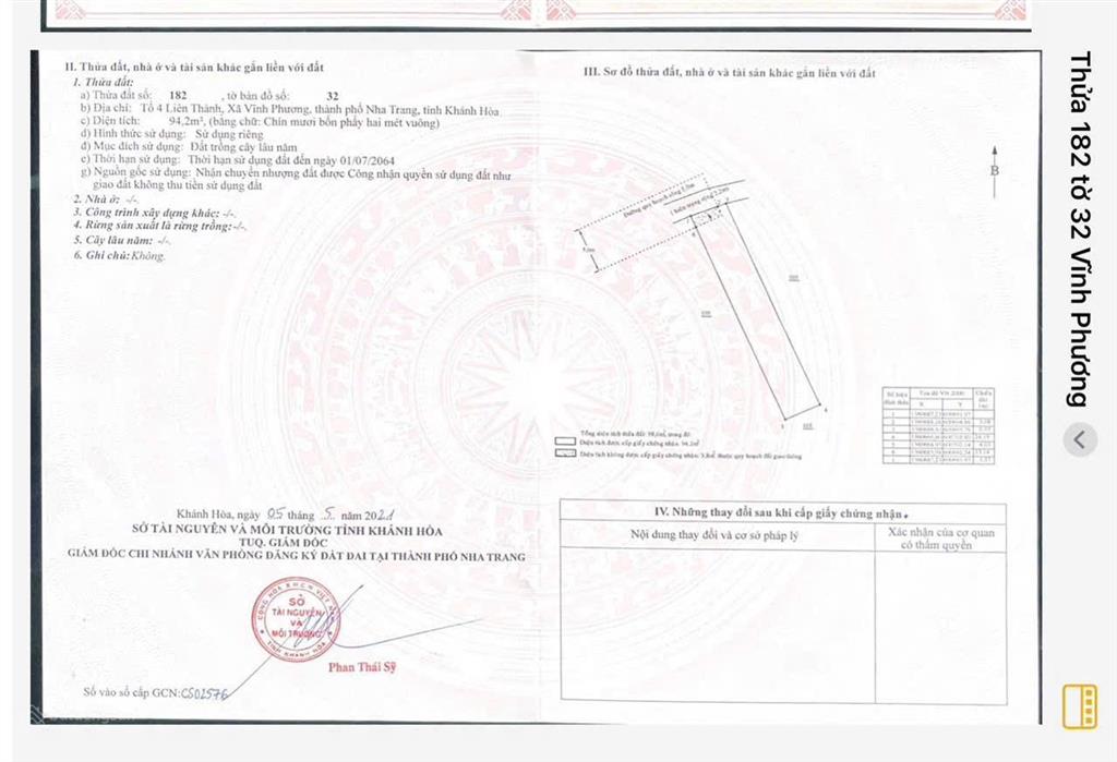 Chỉ 13 tỷ  sở hữu ngay lô đất bên cạnh trường lái xe quân đội, phường bắc nha trang 94,2m2