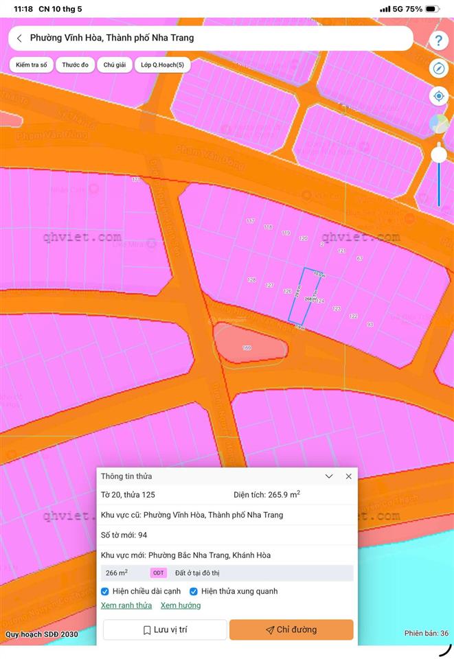Bán đất biệt thự hướng biển, lưng tựa núi, kđt vĩnh hoà, giá rẻ nhất 266m2 chỉ 55tr/m2