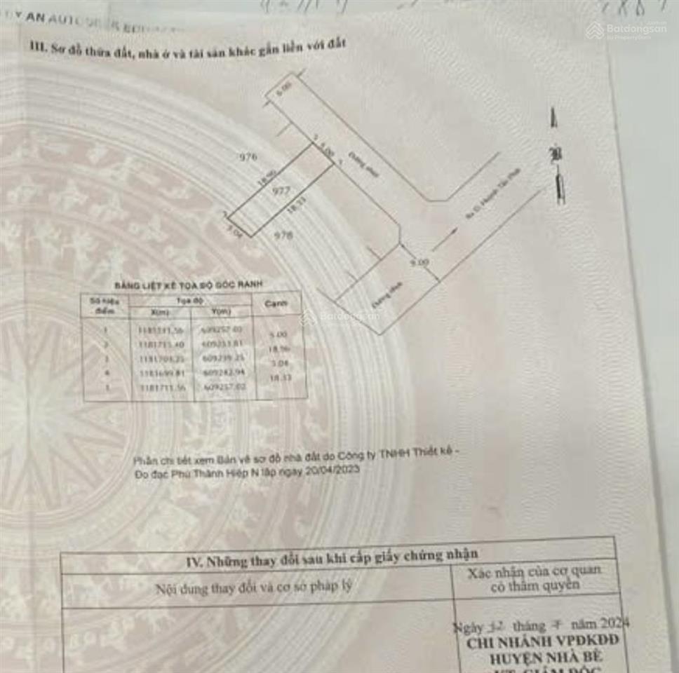 Bán đất khu dc phúc an giá 5,5 tỷ. mặt tiền đào tông nguyên, nhà bè