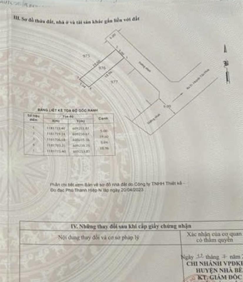 Bán đất khu dc phúc an giá 5,5 tỷ. mặt tiền đào tông nguyên, nhà bè