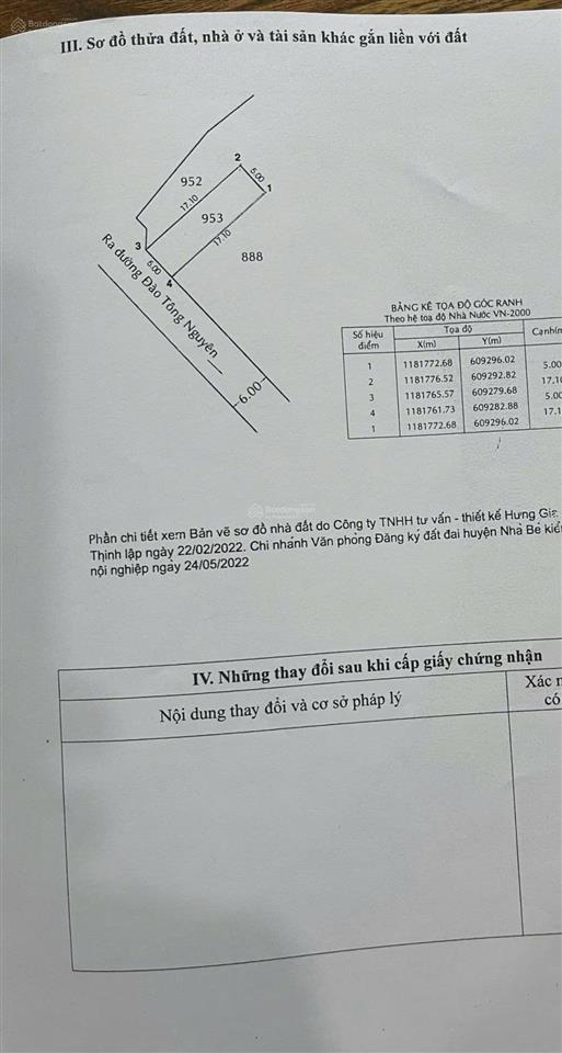 Bán đất khu dc phúc an giá 5,5 tỷ. mặt tiền đào tông nguyên, nhà bè