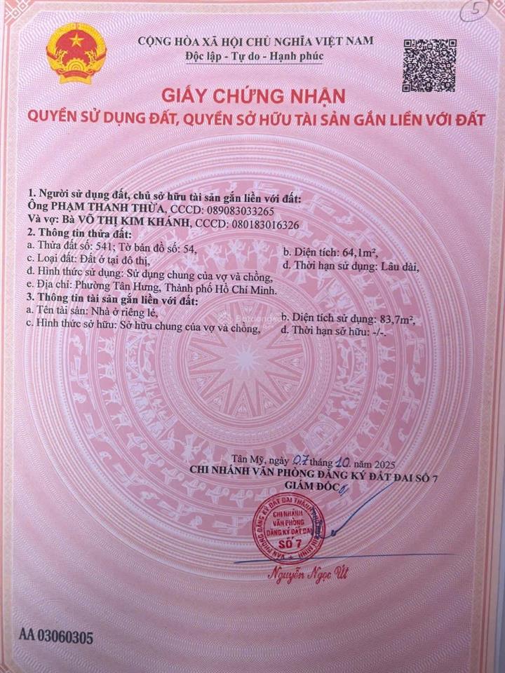 Bán đất hẻm 1041 tân hưng ~ quận 7 ~ cạnh khu him lam vị trí gần chợ nhỏ, khu dân cư hiện hữu