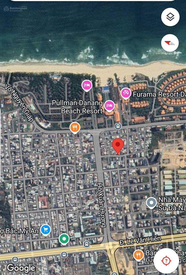 Bán lô góc đường trần văn thành 450m2 xây cao tầng, gần biển, cách furama resort 300m