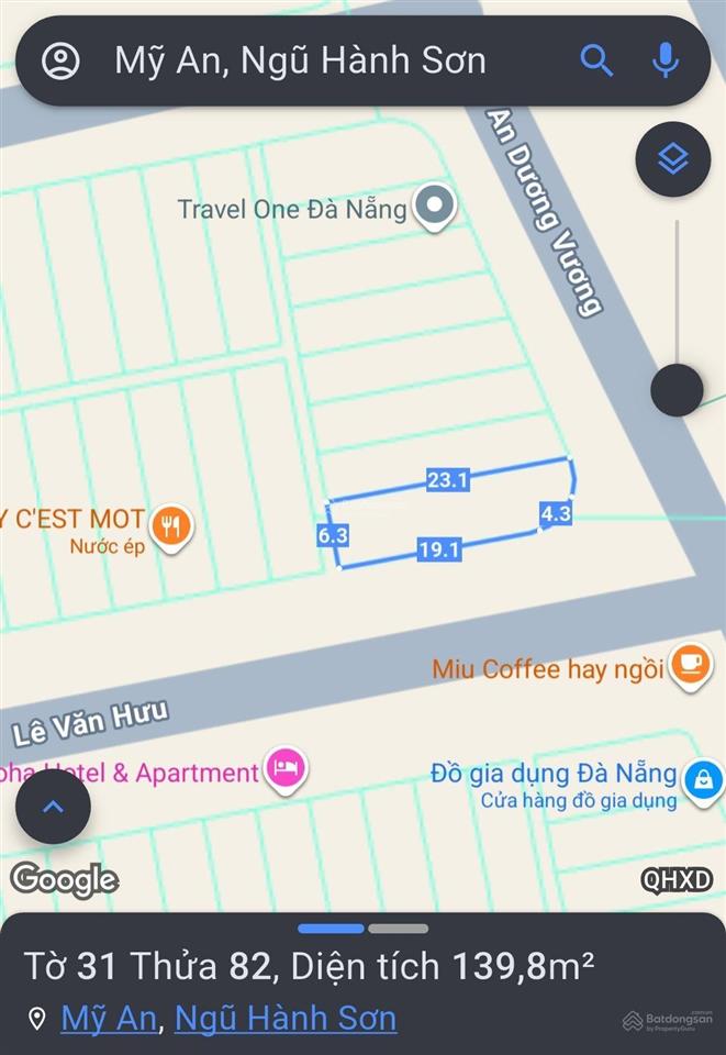 Bán lô góc đường an dương vương + lê văn hưu  kdc nam cầu trần thị lý